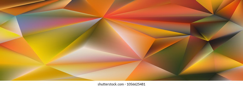 Modern abstract multicolor panoramic background from polygons. Geometrical drawing.