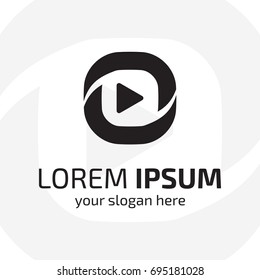 modern abstract multimedia logo. colorful video player symbol. vector illustration
