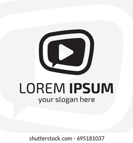 modern abstract multimedia logo. colorful video player symbol. vector illustration
