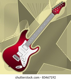 Modern abstract musical designed background. Guitar.