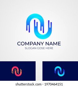 Modern abstract N letter logo । technology logo design 
