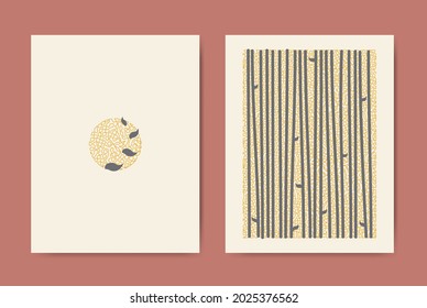 Modern abstract nature art vector notebook background. Hand draw template bamboo and texture background for paper, cover, typography, print, cards, a5 size