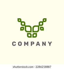 Modern abstract nature cow logo illustration design