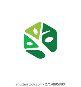 Ilustración vectorial moderna y abstracta de logotipos con temas de naturaleza, perfecta para empresas ambientales, marcas orgánicas o proyectos ecológicos que buscan una identidad corporativa fresca.