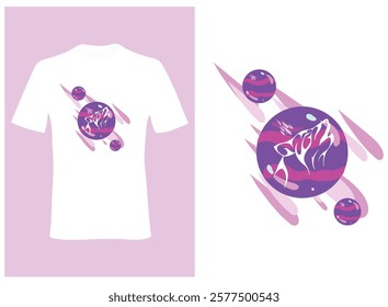 
Modern abstract neon t-shirt design for both men and women