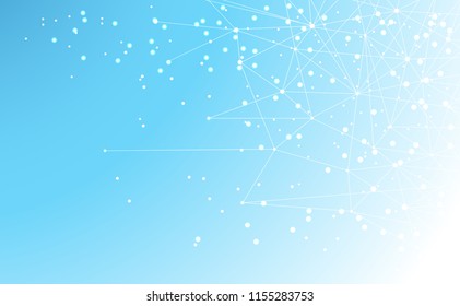 Modern abstract network science connection technology internet and graphic design. on hi tech future blue background network. for template,web design wallpaper,poster,presentation.Vector illustration