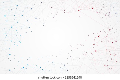 Modern abstract network science connection technology internet and graphic design. on hi tech future gray background network. for template,web design wallpaper,poster,presentation.Vector illustration
