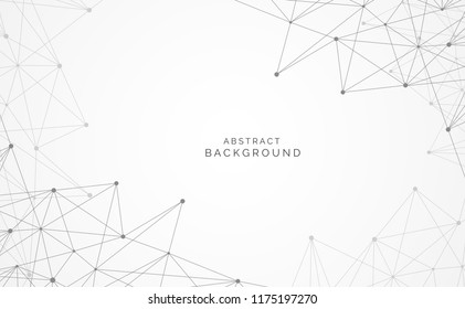 Modern abstract network science connection technology internet and graphic design. on hi tech future gray background network. for template,web design wallpaper,poster,presentation.Vector illustration