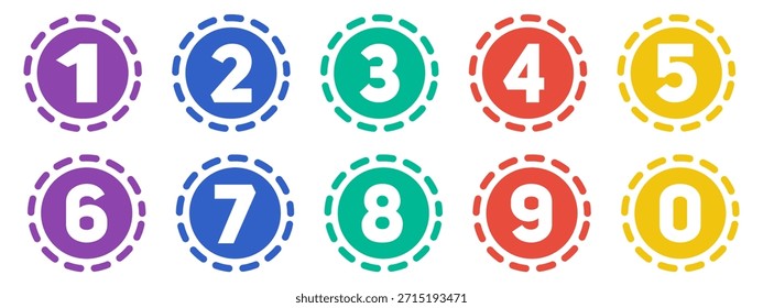 Conjunto de Vector de puntos de bala de número Abstractas moderno para presentación