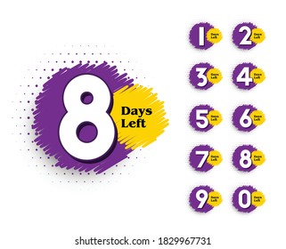 Modern abstract number of days left symbol design