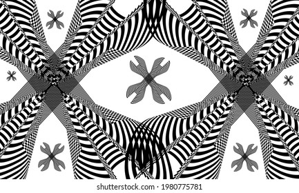 modern abstract op art style with wrench patterns creative workshop wallpaper