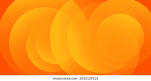 Fundo laranja abstrato moderno com círculos fundo, gradações amarelo laranja, efeito de círculo, memphis forma, na moda, ilustração vetor.