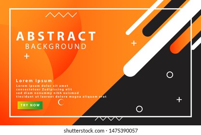 modern Abstract orange background. Geometric element design with circle and line decoration