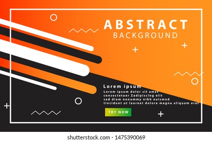 modern Abstract orange background. Geometric element design with circle and line decoration