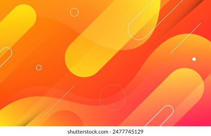 Modern abstract orange banner background. Dynamic shapes composition. Vector illustration