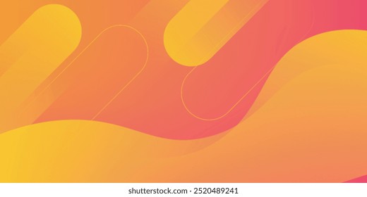 Fondo de Anuncio naranja abstracto moderno. Composición de Formas dinámicas. Ilustración vectorial