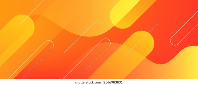 Modern abstract orange banner background. Dynamic shapes composition. Vector eps 10