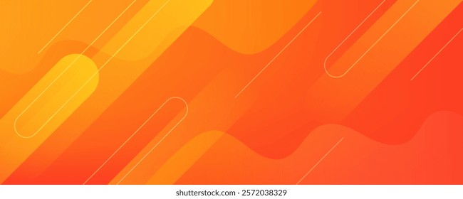 Modern abstract orange banner background. Dynamic shapes composition. Vector eps 10