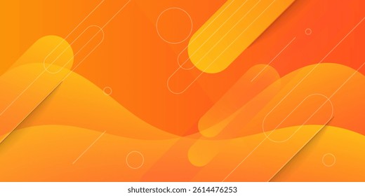 Modern abstract orange banner background. Dynamic shapes composition. Vector illustration