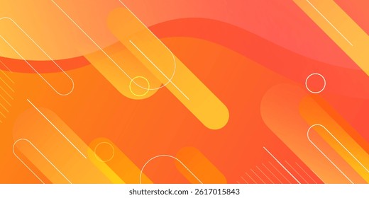Modern abstract orange banner background. Dynamic shapes composition. Vector eps 10