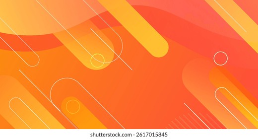 Modern abstract orange banner background. Dynamic shapes composition. Vector eps 10