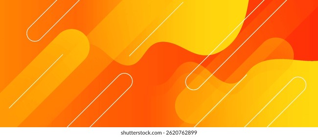 Modern abstract orange banner background. Dynamic shapes composition. Vector eps 10