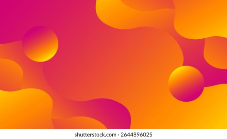 Modern abstract orange banner background. Dynamic shapes composition. Dynamic sound wave. Design element. Vector illustration