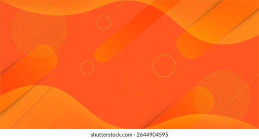 Moderner abstrakter orangefarbener Bannerhintergrund. Dynamische Formenzusammensetzung. Vektorgrafik