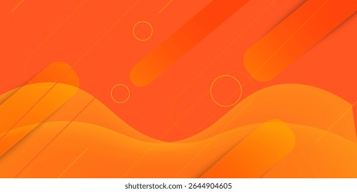 Modern abstract orange banner background. Dynamic shapes composition. Vector illustration