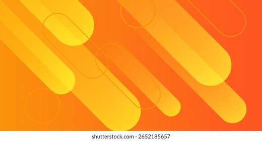 Modern abstract orange banner background. Dynamic shapes composition. Vector illustration