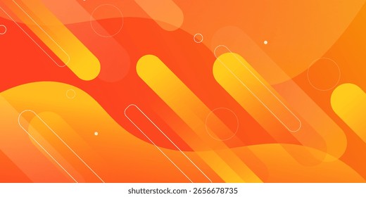 Modern abstract orange banner background. Dynamic shapes composition. Vector illustration