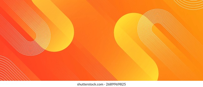 Fondo de Anuncio naranja abstracto moderno. Composición de Formas dinámicas. Ilustración vectorial