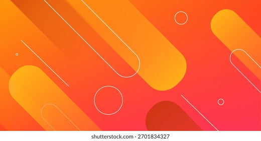 Fondo de Anuncio naranja abstracto moderno. Composición de Formas dinámicas. Ilustración vectorial