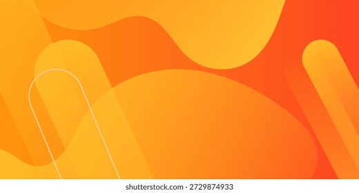 Fondo de Anuncio naranja abstracto moderno. Composición dinámica de Formas. Ilustración vectorial