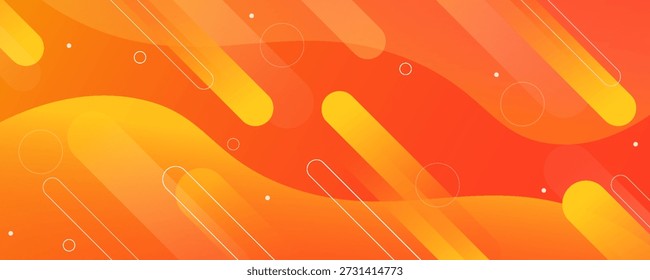 Fondo de Anuncio naranja abstracto moderno. Composición de Formas dinámicas. Eps10
