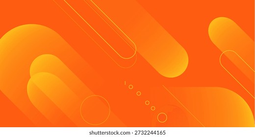 Fondo de Anuncio naranja abstracto moderno. Composición dinámica de Formas. Ilustración vectorial