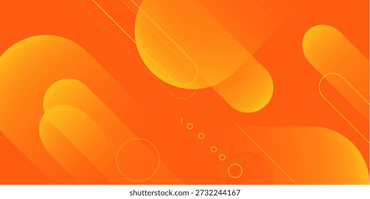 Fondo de Anuncio naranja abstracto moderno. Composición dinámica de Formas. Ilustración vectorial
