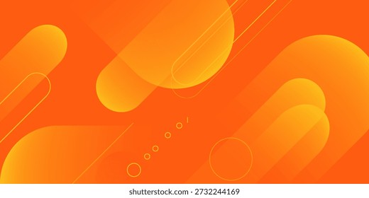 Fondo de Anuncio naranja abstracto moderno. Composición dinámica de Formas. Ilustración vectorial