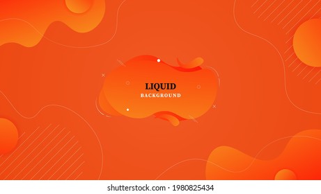 Modernes abstraktes Orange Fluid Hintergrund Design. Gut für Banner, Website, Titelhintergrund oder Präsentation.