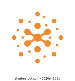 Modern Abstract Orange Network Logo with Connected Dots