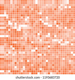 Modern abstract orange pattern. Color textile background. Orange squares grid backdrop vector background illustration. Pixel game background. Square grid pattern. Modern geometric background