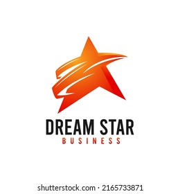 Estrella naranja abstracta moderna con diseño de logotipo de forma nítida.