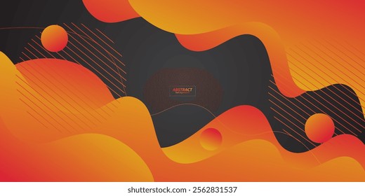 Modern abstract orange wave background with colorful bright gradient. Simple background design with abstract geometric pattern. Eps10