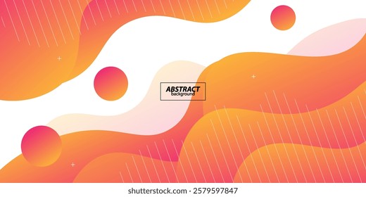 Modern abstract orange wave background with colorful bright gradient. Simple background design with abstract geometric pattern for banner, flyer, presentation and business card. Vector Eps10