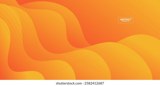 Modern abstract orange wave background with colorful bright gradient. Simple background design with abstract geometric pattern for banner, flyer, presentation and business card. Vector Eps10