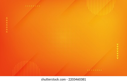 Modern abstract orange and yellow geometric background. Dynamic shape composition with dots. Vector illustration