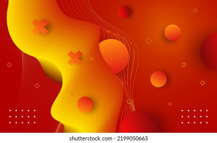 Modern abstract orange and yellow wave color background premium vector
