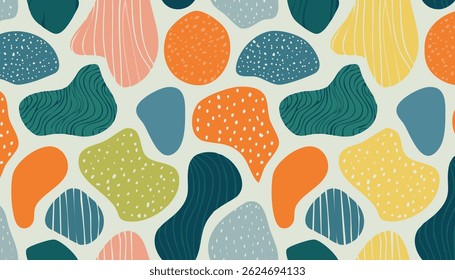 Modern Abstract Organic Shapes Pattern Interior