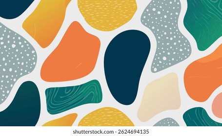 Modern Abstract Organic Shapes Pattern Background