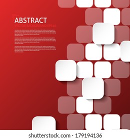 Modern Abstract Overlapping Squares Background. Design Template. Red background